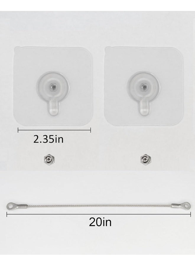 xicveiuz 10 Pack, 20 inches Furniture Anchors Kit for Baby Proofing, Adhesive TV Safety Straps Use to Prevent Falling and Anti Tip, No Drill Dresser Or Cabinet to Wall Anchors (xicveiuz) - Image 5